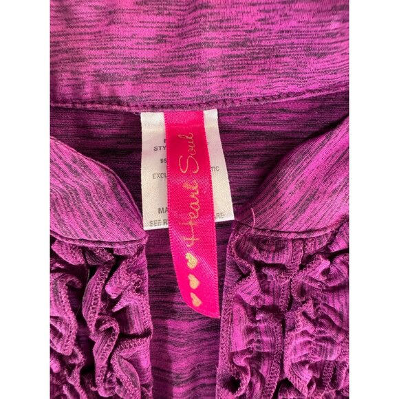 Heart Soul womens size Medium sleeveless blouse with ruffels V-neck and elastic - Picture 3 of 14